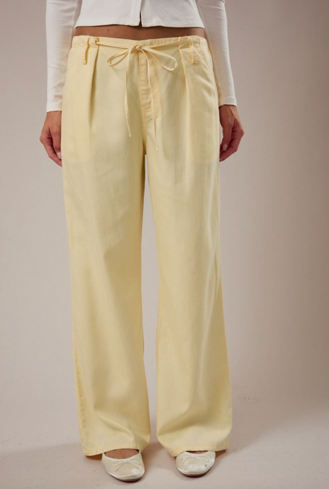 Light Yellow Lightweight Pants - Clothe Boutique