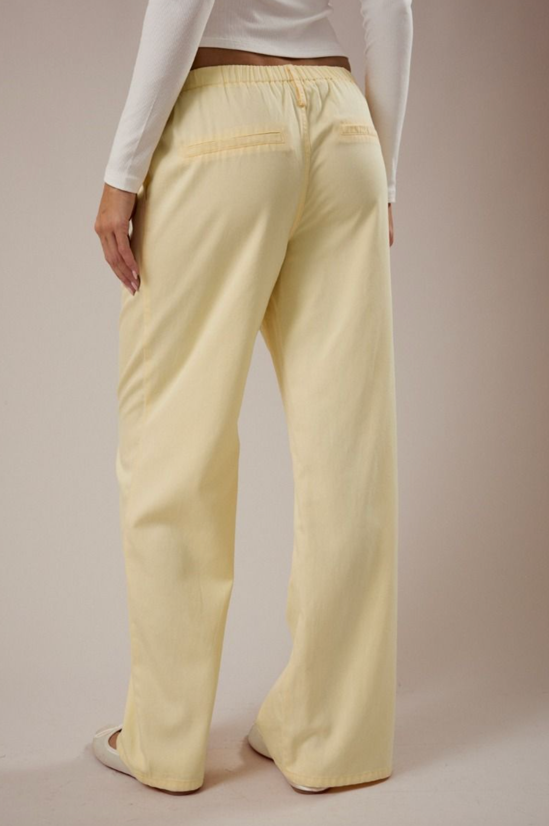 Light Yellow Lightweight Pants - Clothe Boutique