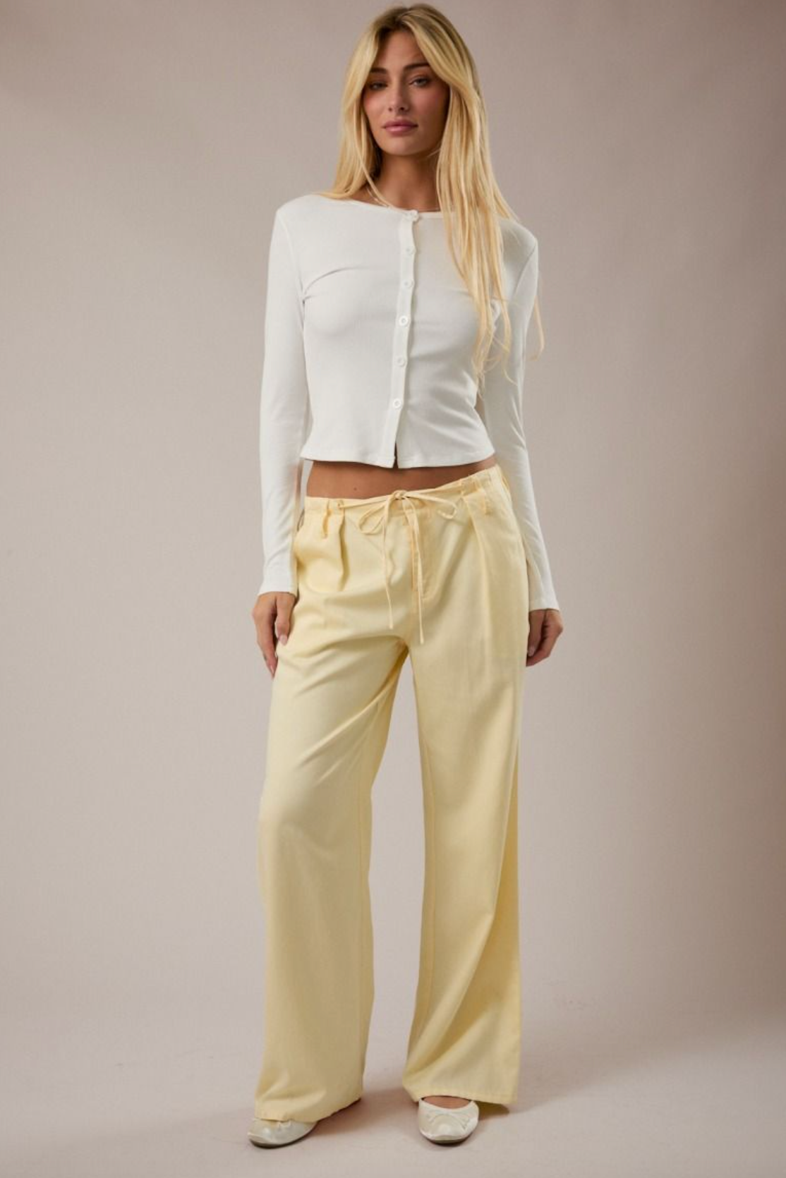 Light Yellow Lightweight Pants - Clothe Boutique