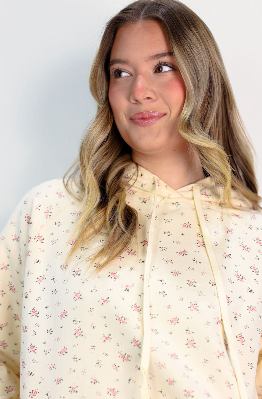 Floral Print Lounge Crop Hoodie