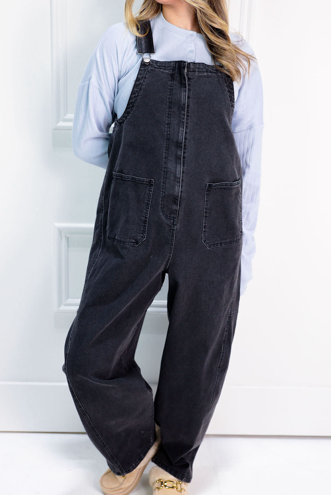 Black Denim Washed Overall