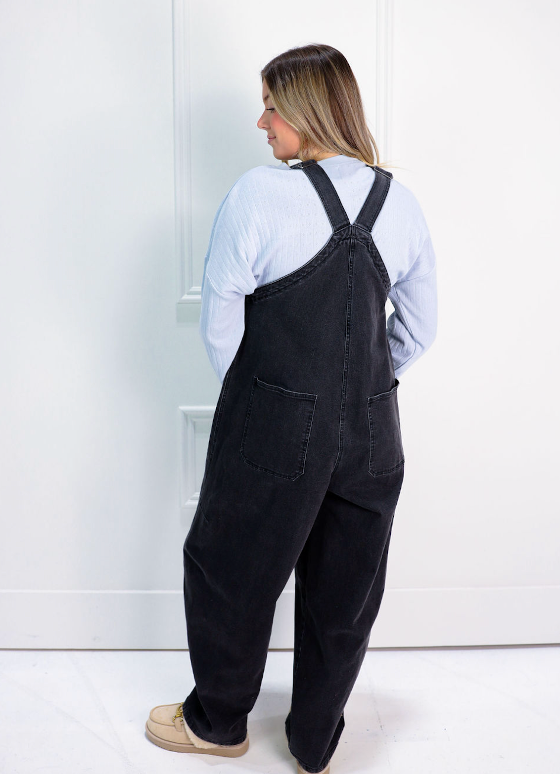 Black Denim Washed Overall