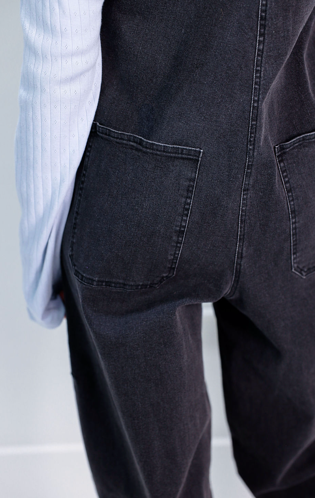 Black Denim Washed Overall