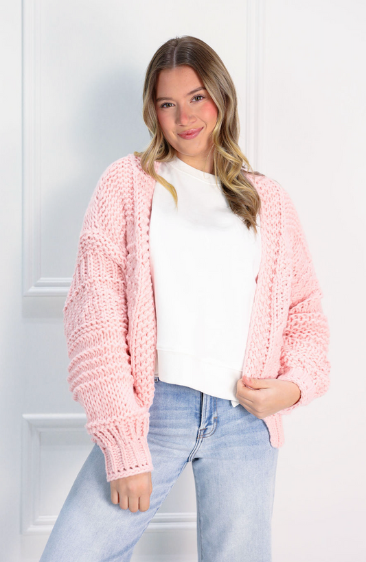 Hailey Pink Oversized Cardigan