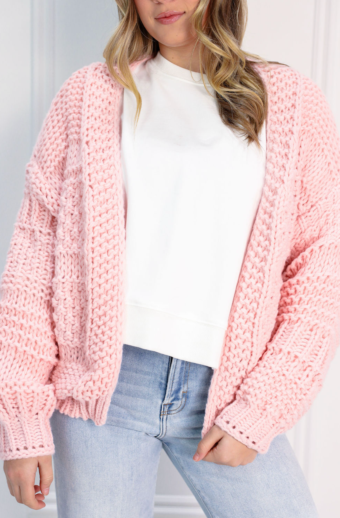 Hailey Pink Oversized Cardigan