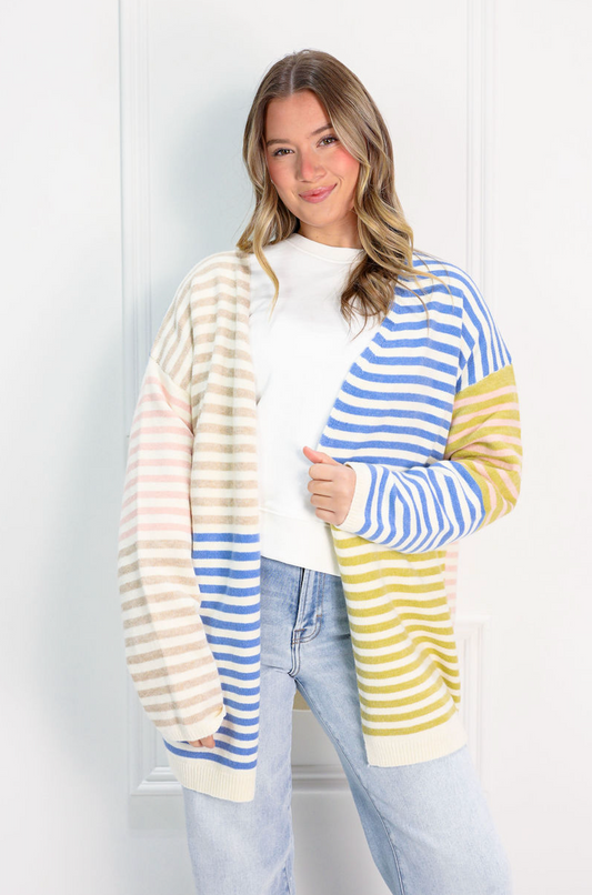 Multi Color Striped Cardigan