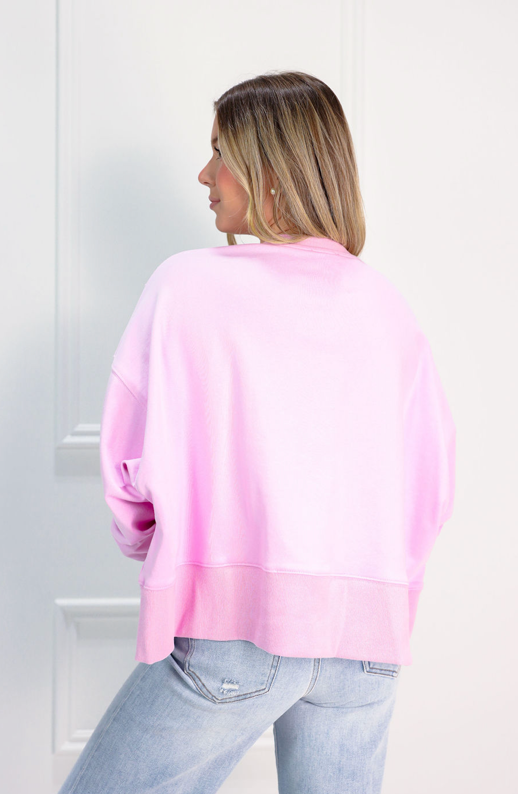 Addie Solid Crewneck Pink