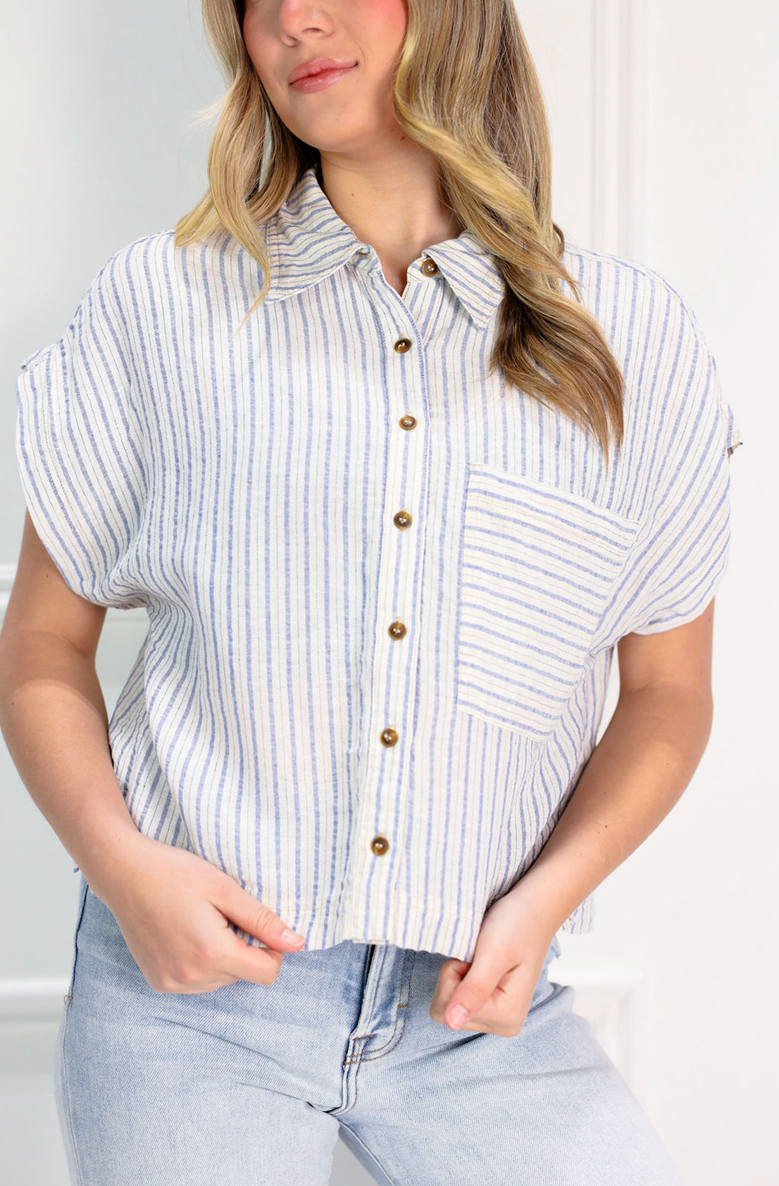 Short Sleeve Stripe Shirt - Clothe Boutique