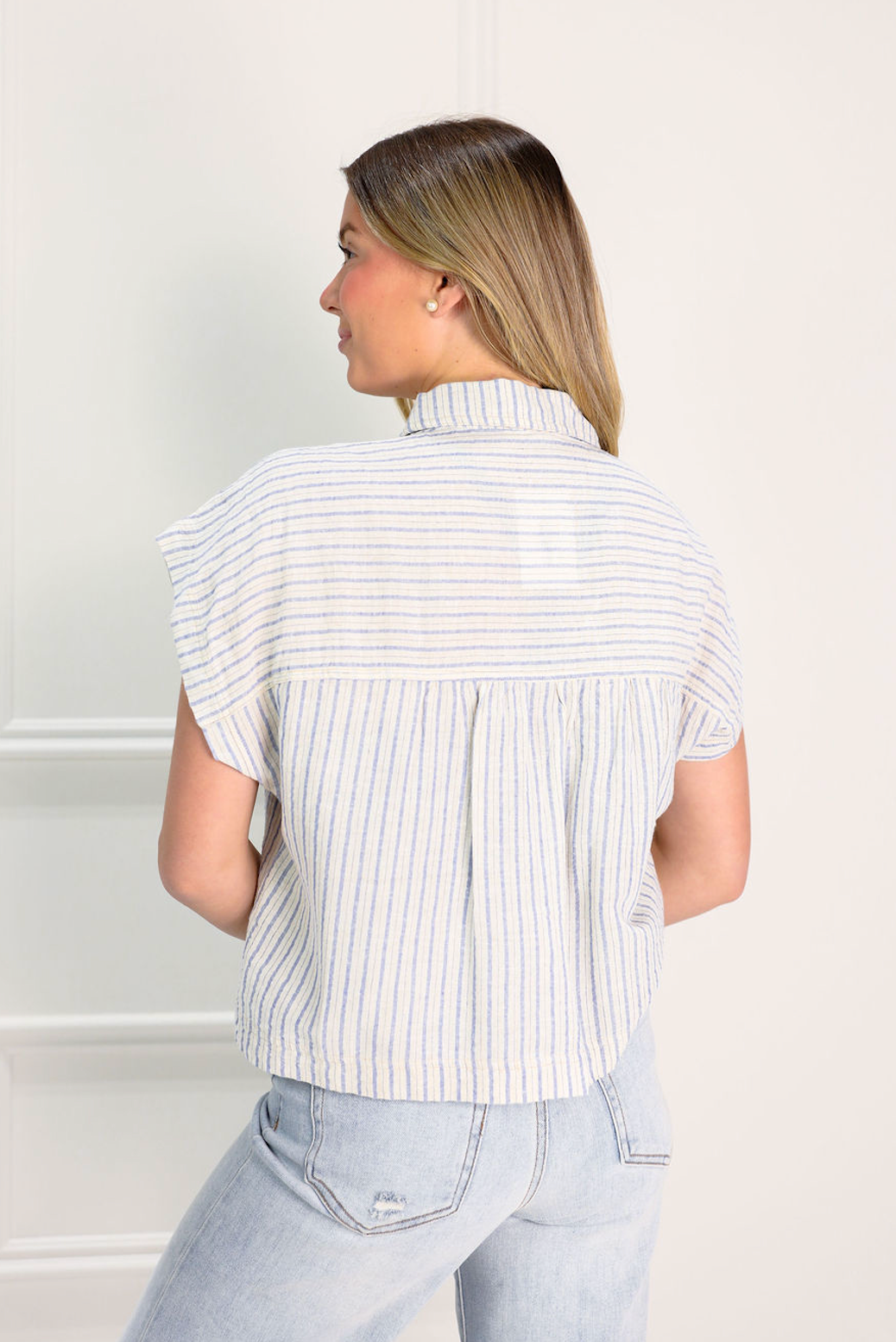 Short Sleeve Stripe Shirt - Clothe Boutique