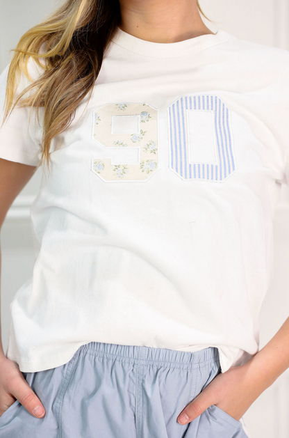 Floral Embroidered 90s Tshirt - Clothe Boutique