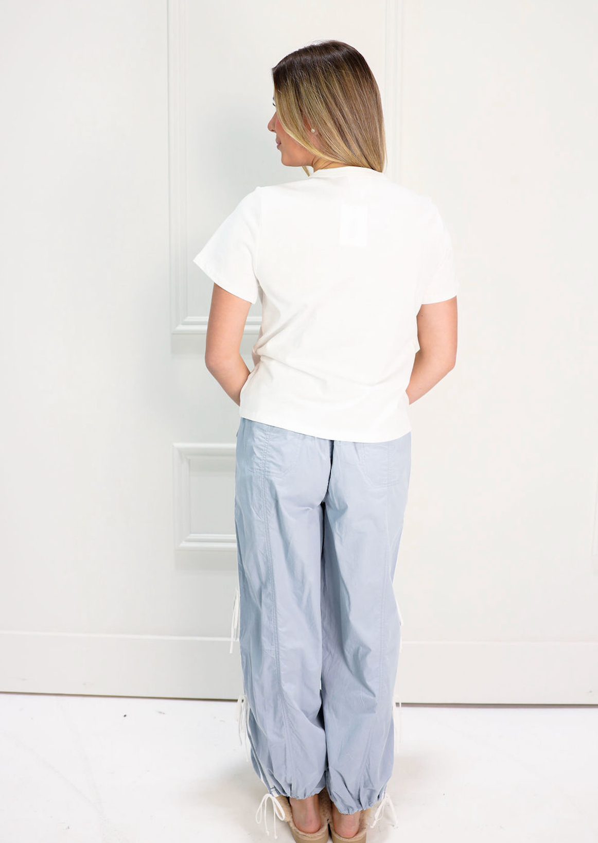 Dusty Blue Athletic Stripe Pants - Clothe Boutique