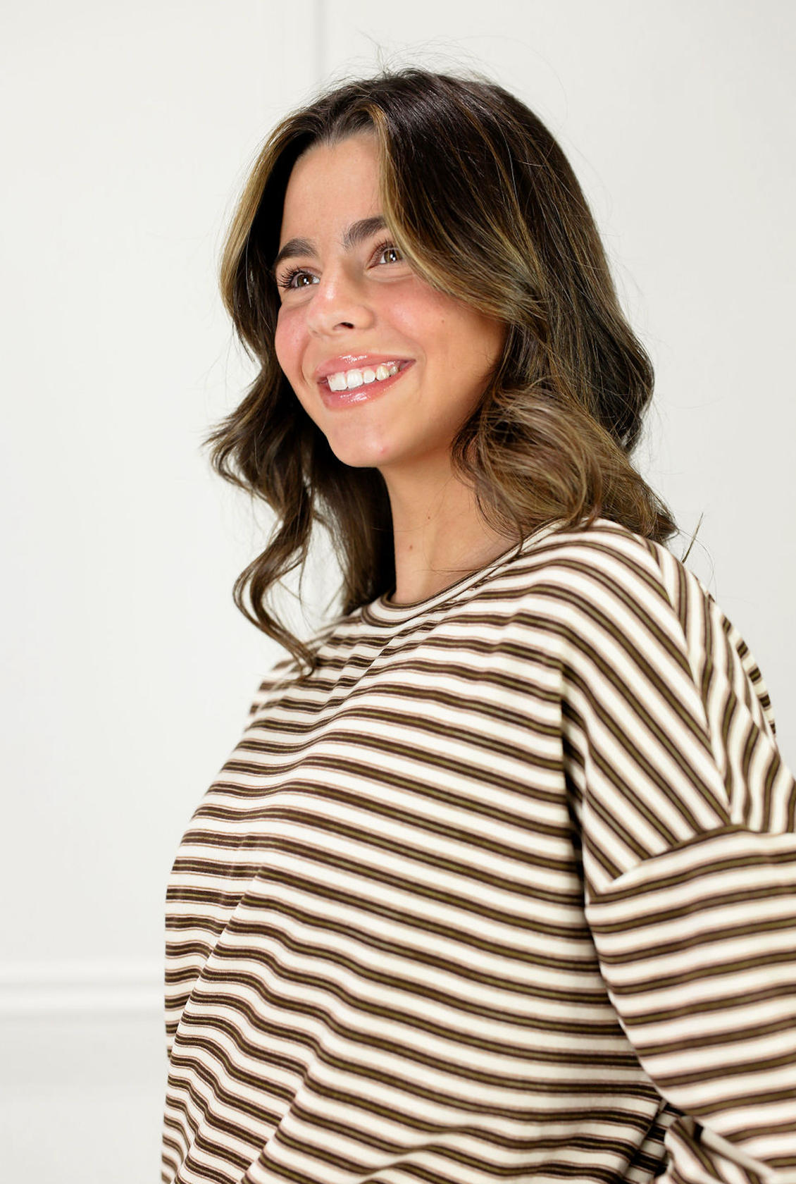 Cozy Stripe Lounge Set Of 2 Chocolate - Clothe Boutique