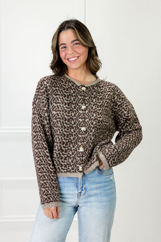 Cheetah Print Knit Cardigan - Clothe Boutique
