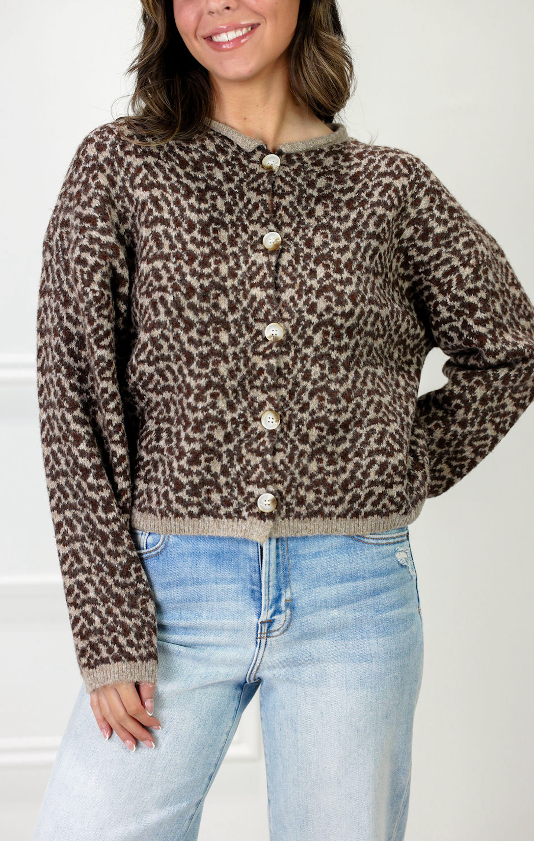 Cheetah Print Knit Cardigan - Clothe Boutique