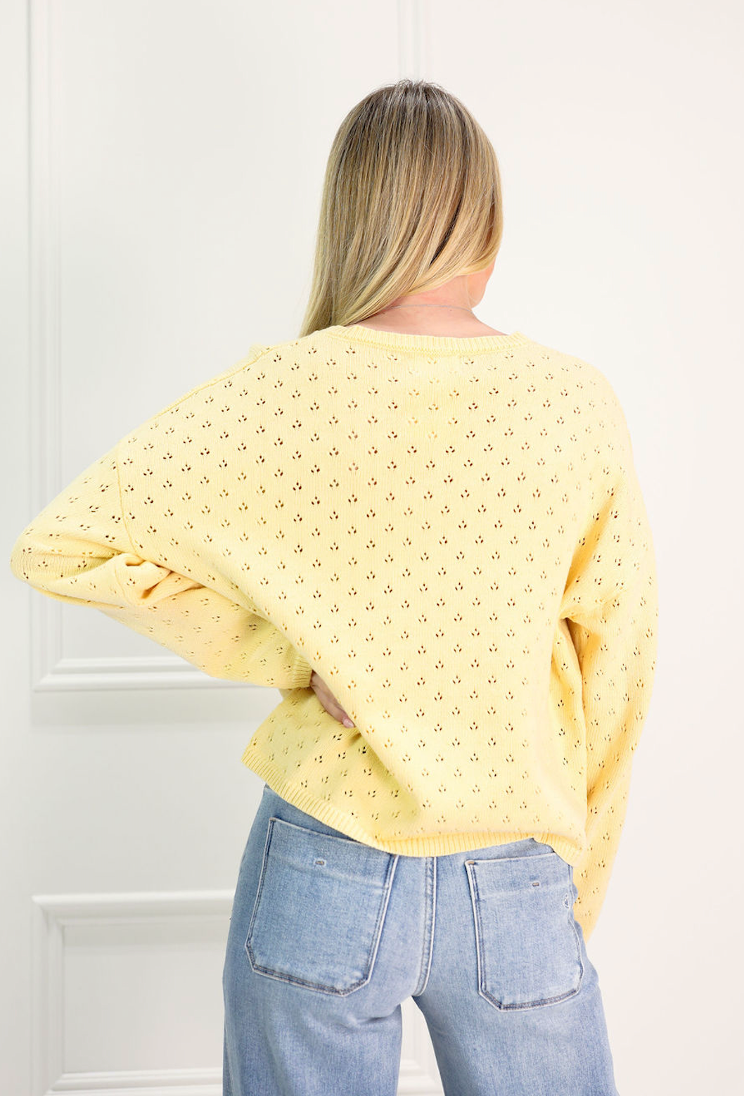 Butter Eyelet Knit Sweater - Clothe Boutique