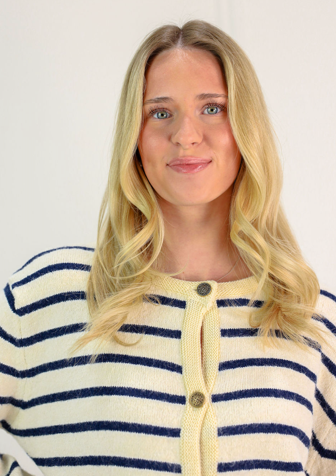 Cream/Navy Stripe Cardigan - Clothe Boutique