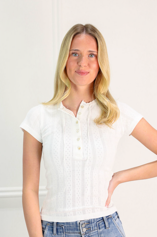 Nadia Ribbon Tie Top - Clothe Boutique