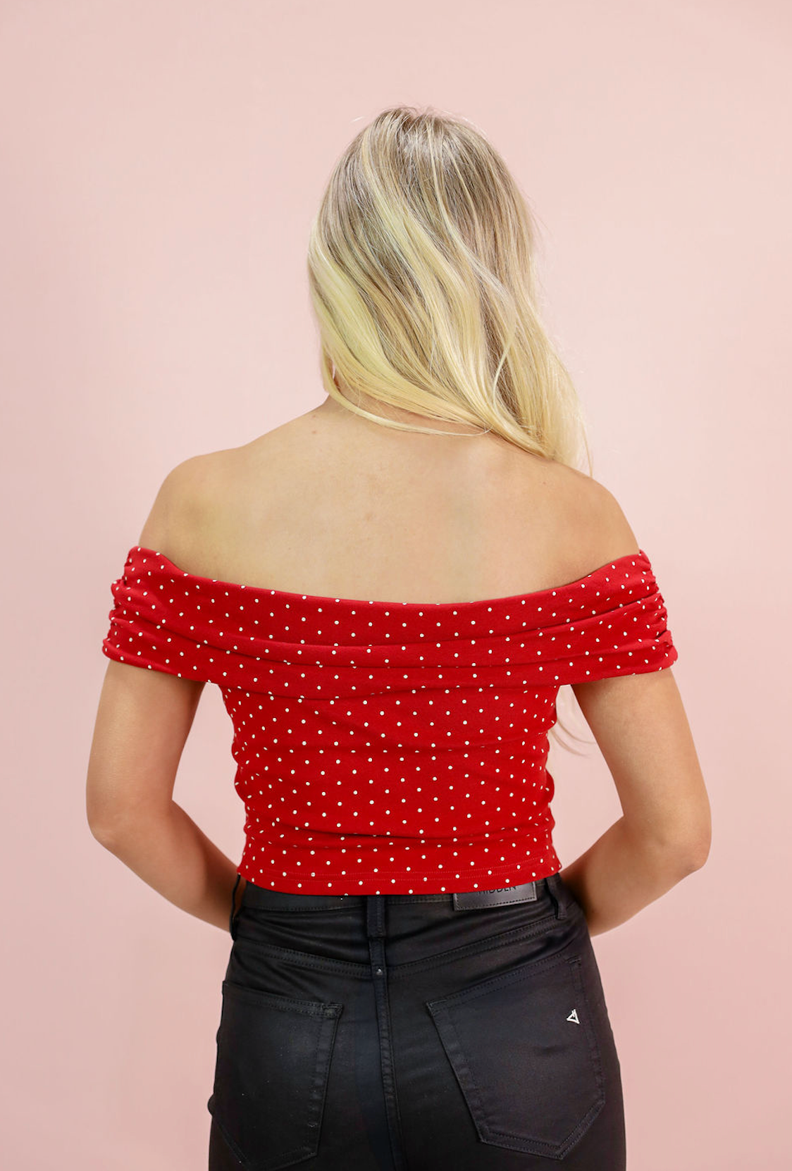 Red Off Shoulder Knit Top - Clothe Boutique