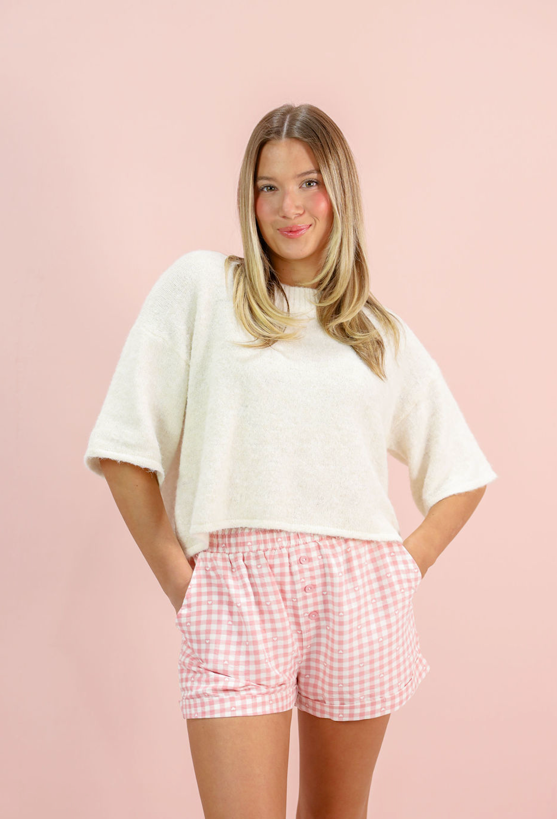 Susie Cropped Sweater Top Ivory - Clothe Boutique