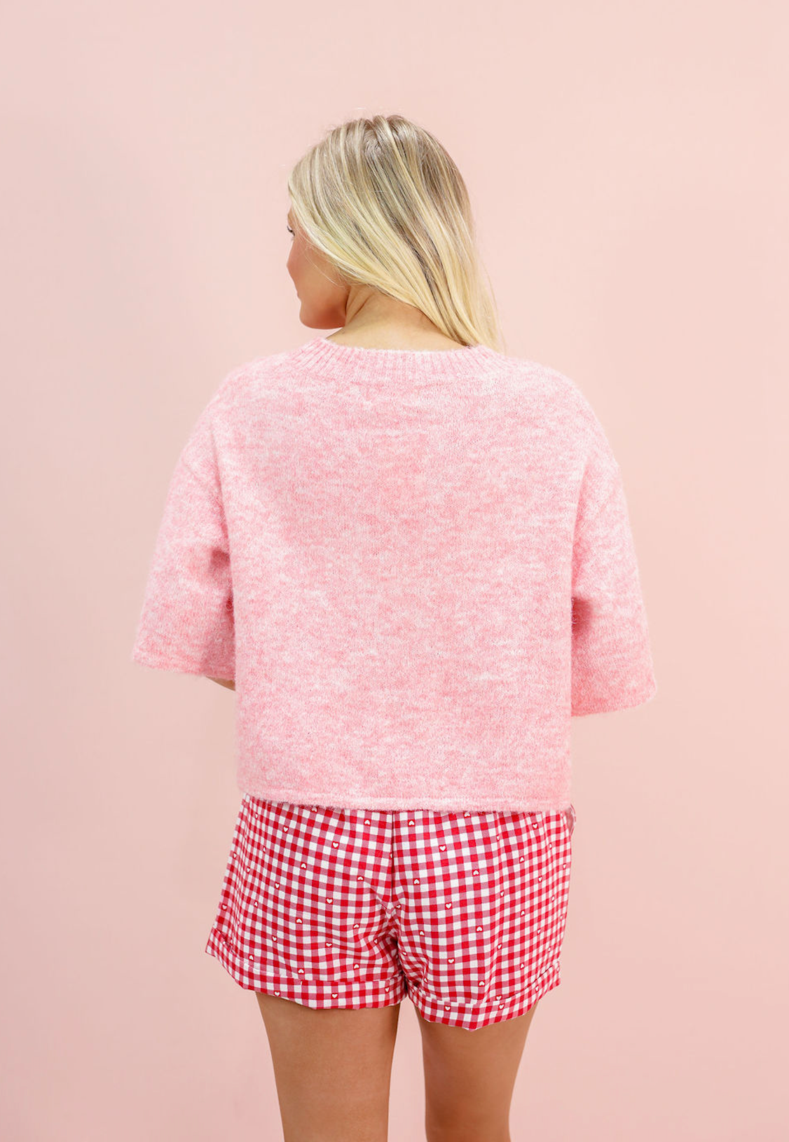 Susie Cropped Sweater Top Pink - Clothe Boutique