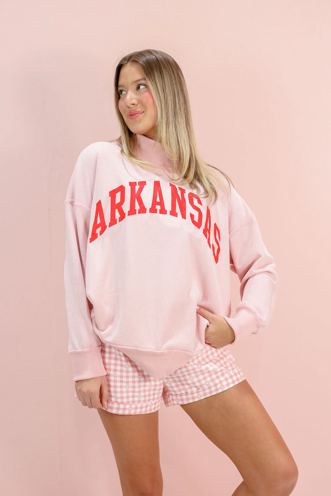 Woo Pig Reversible Mock Neck Blush - Clothe Boutique