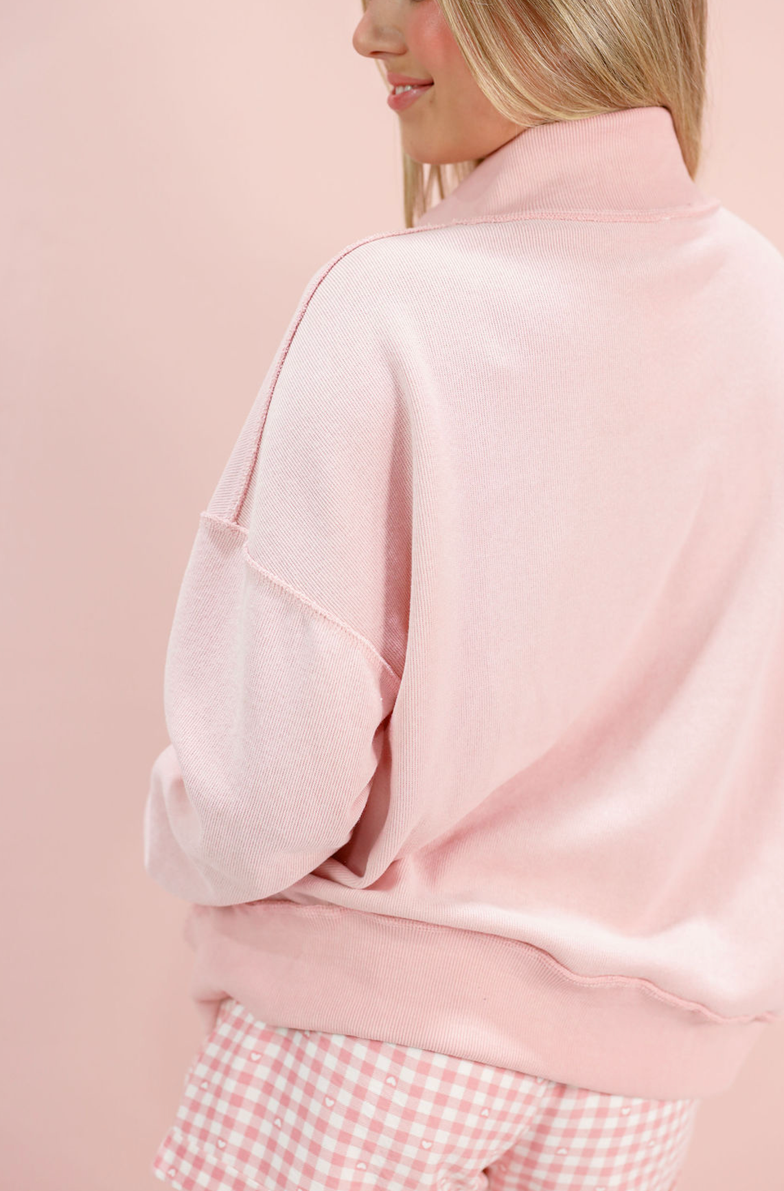 Woo Pig Reversible Mock Neck Blush - Clothe Boutique