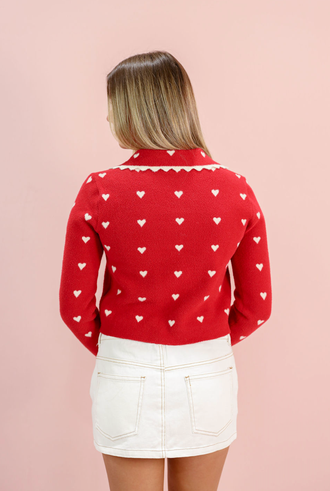 Heart Scallop Collared Sweater - Clothe Boutique