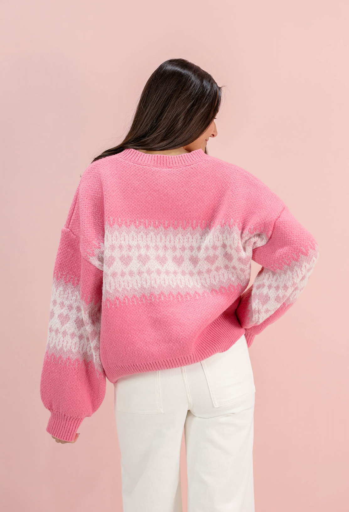 Pink Hearts Button Down Cardigan - Clothe Boutique