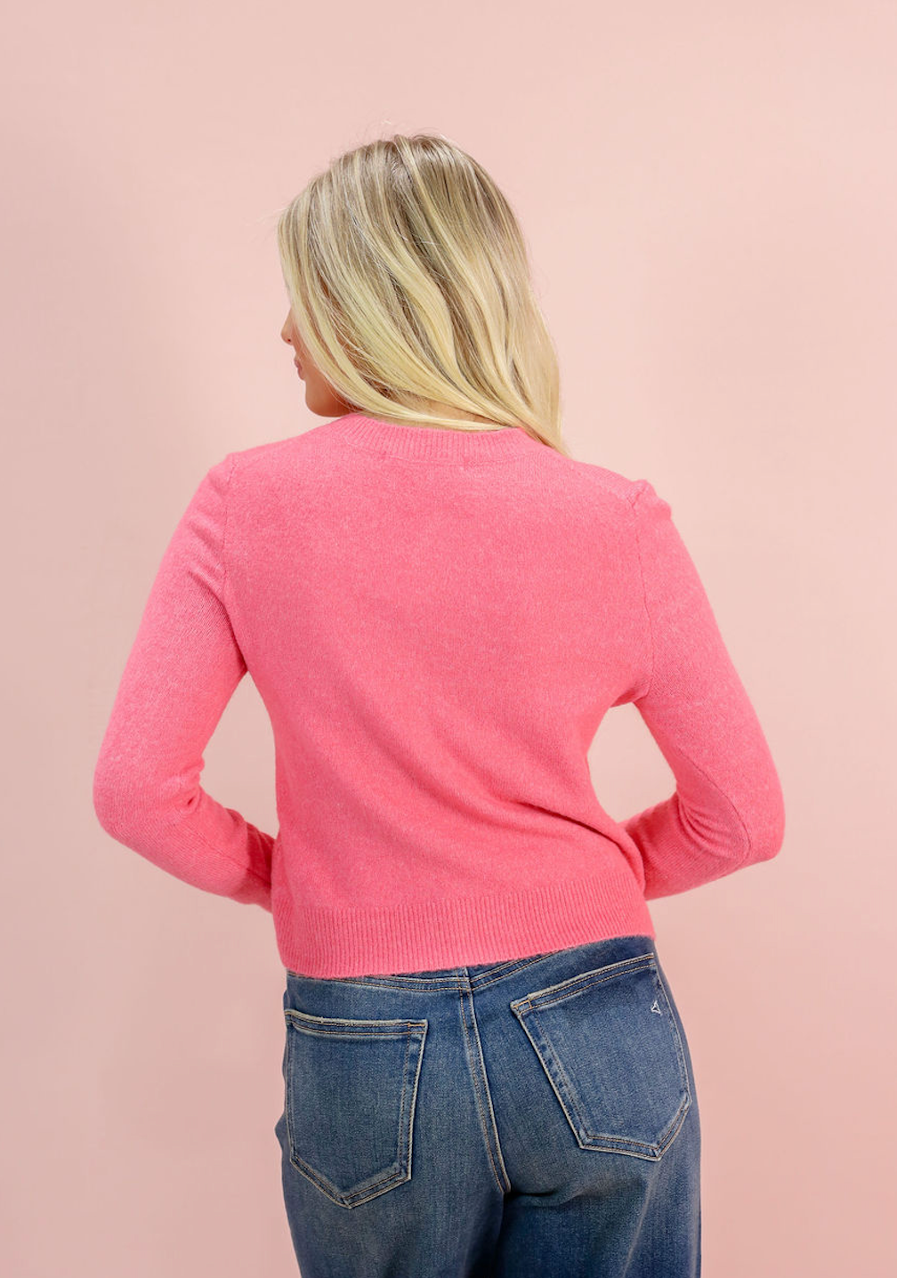 Button Down Cardigan Pink - Clothe Boutique