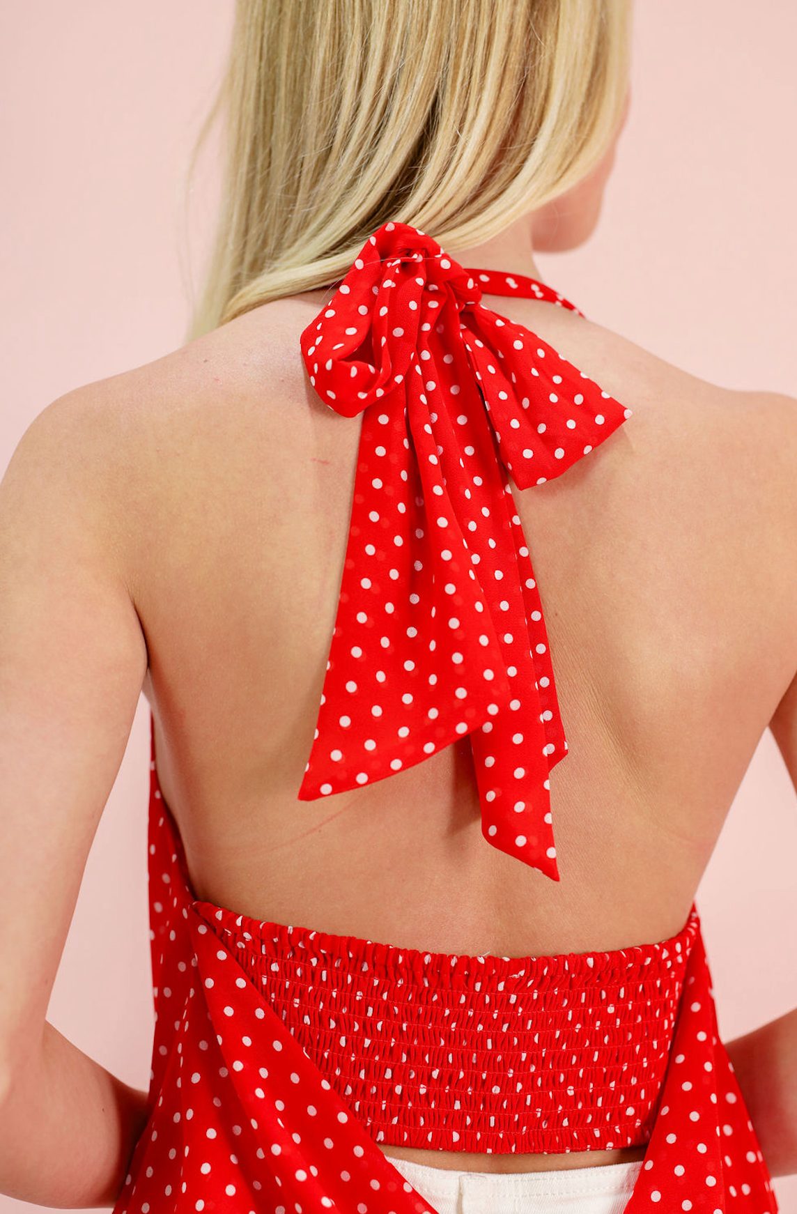 Polka Dot Halter Top Red - Clothe Boutique