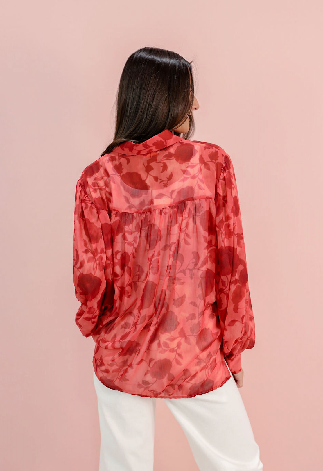 Vivian Sheer Floral Blouse - Clothe Boutique