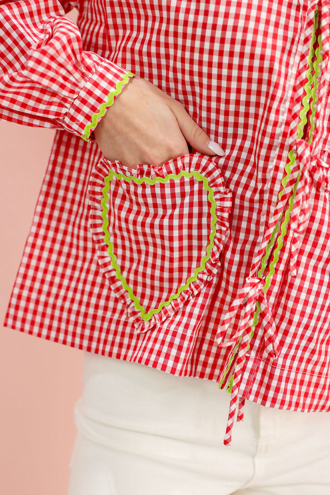 Novelty Ricrac Heart Blouse - Clothe Boutique