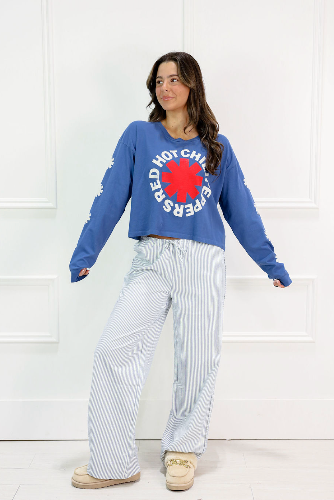 Blue Seersucker Stripe Pants - Clothe Boutique