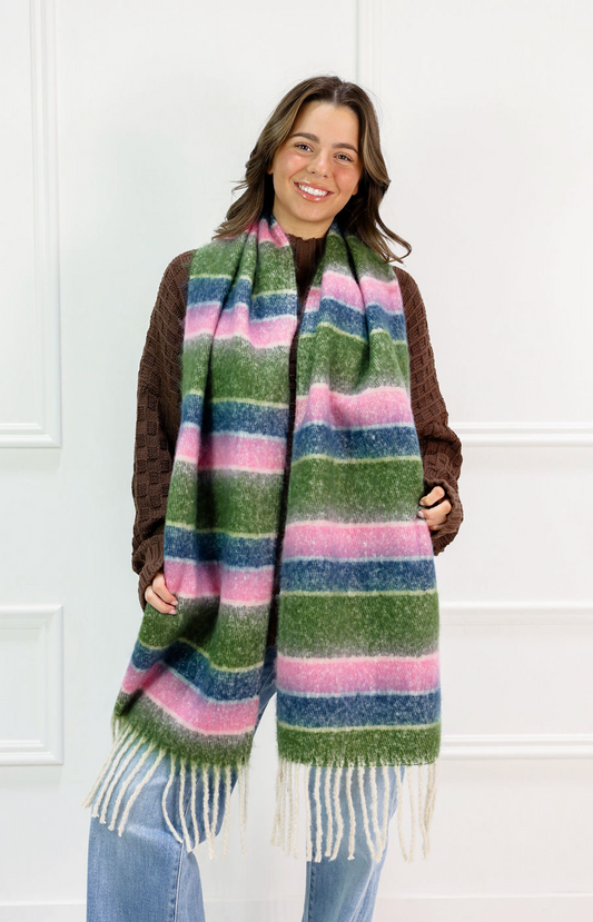 Rainbow Color Block Scarf