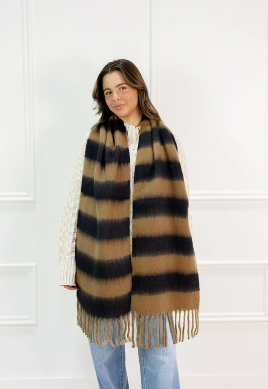 Black/Brown Stripe Scarf
