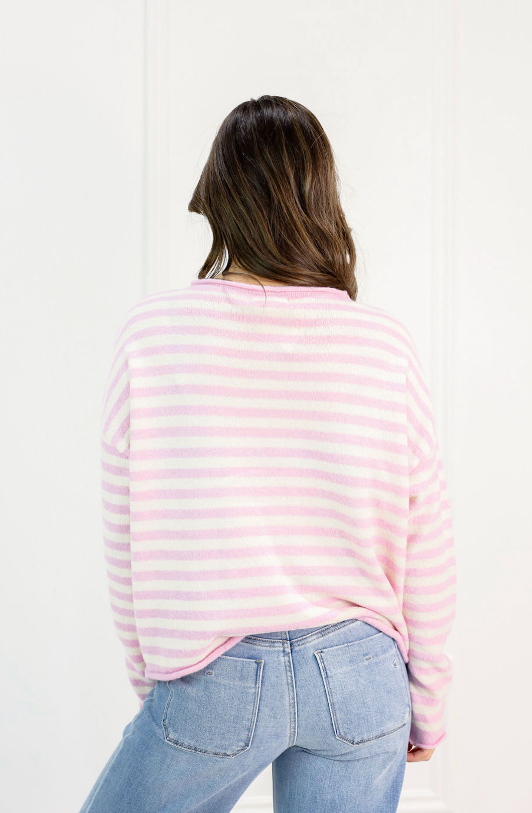 Lavender Pink Stripe Cardigan - Clothe Boutique