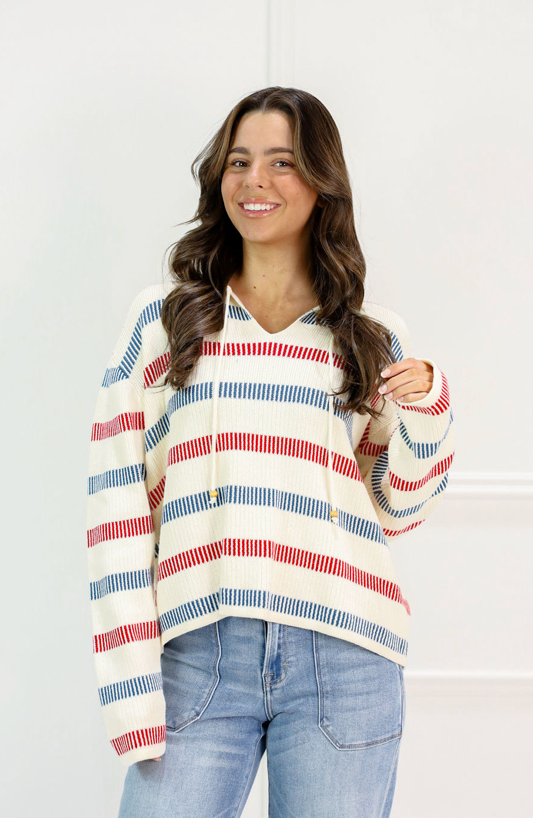 Weekend Stripe Knit Hoodie - Clothe Boutique