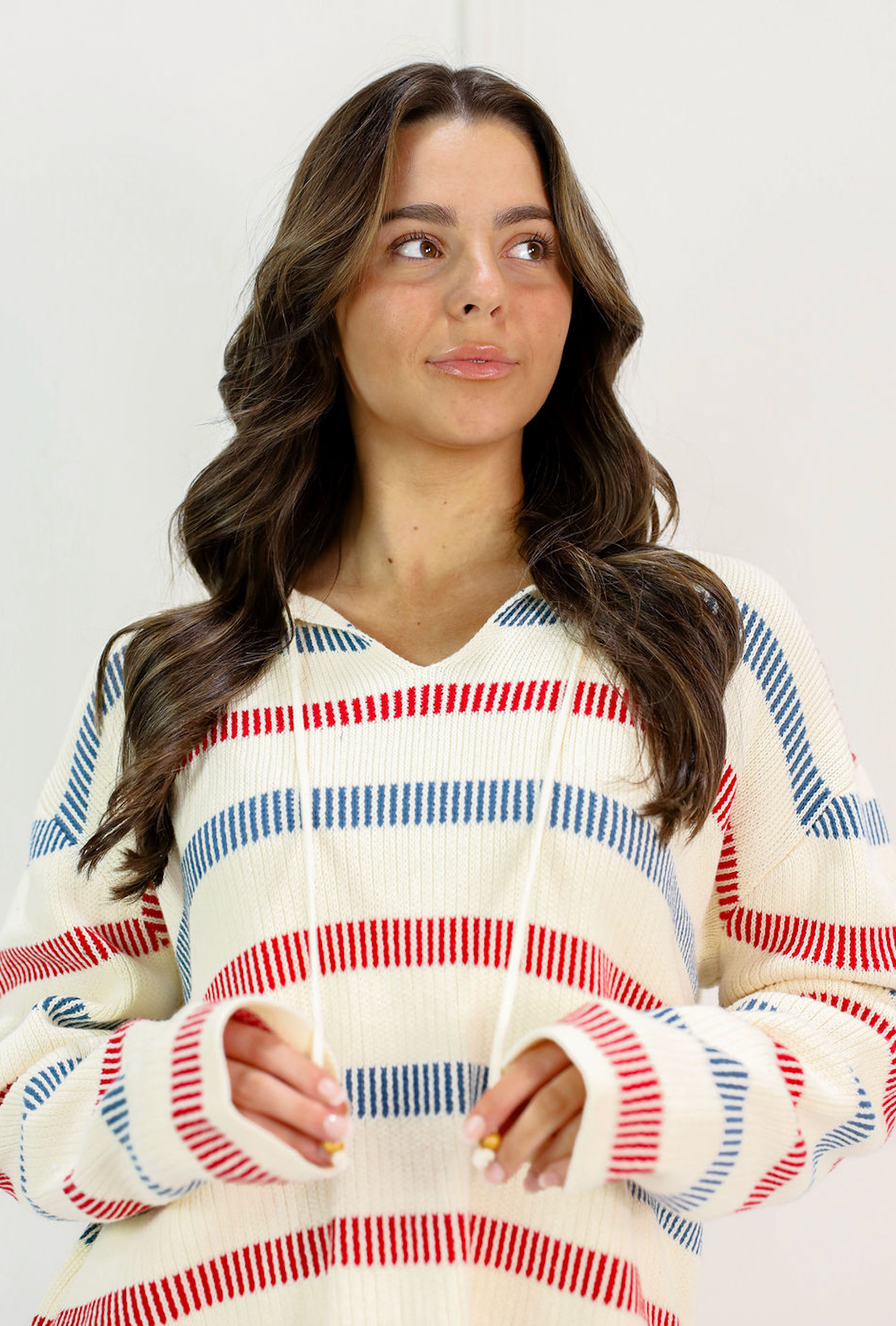 Weekend Stripe Knit Hoodie - Clothe Boutique