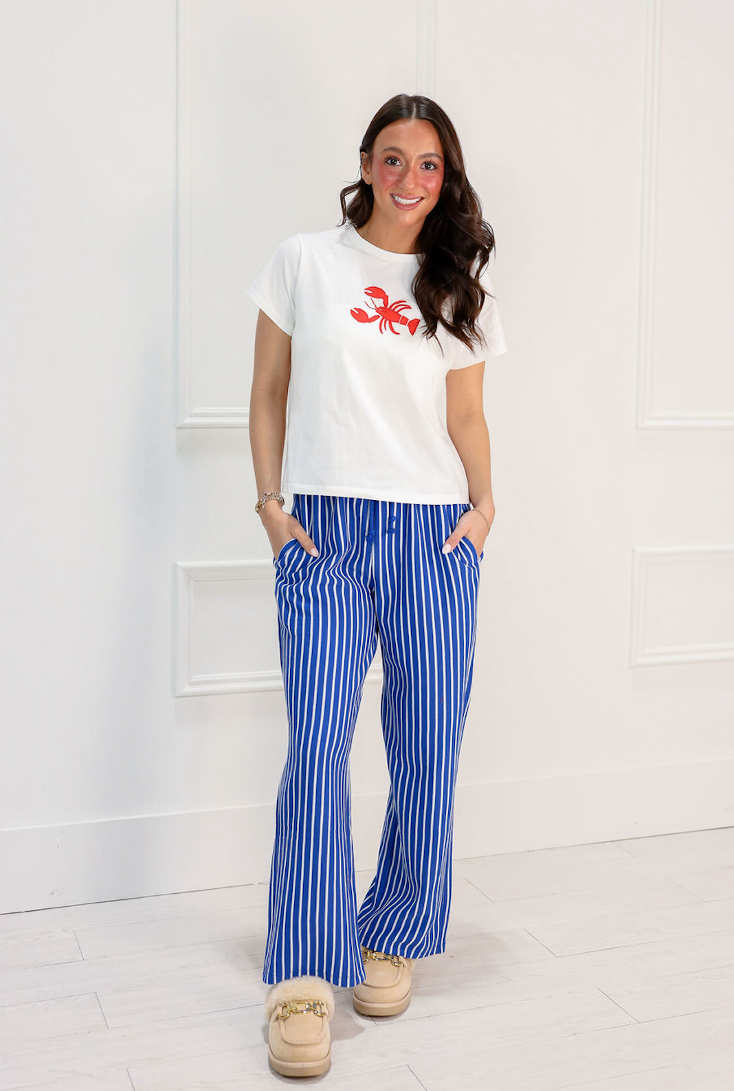 Royal/White Stripe Pants - Clothe Boutique
