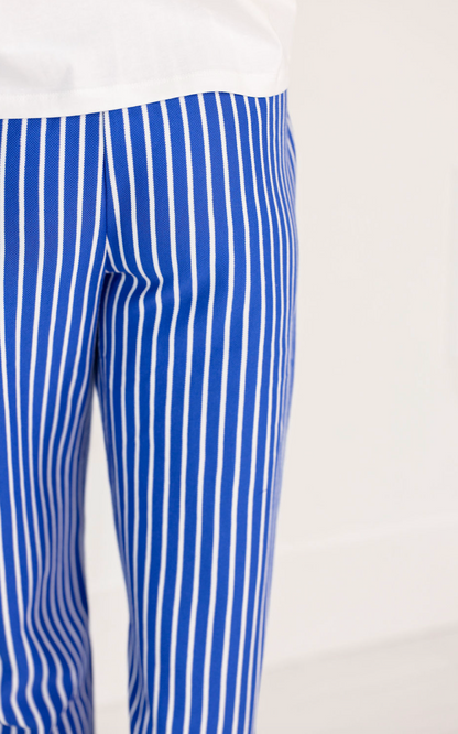 Royal/White Stripe Pants - Clothe Boutique