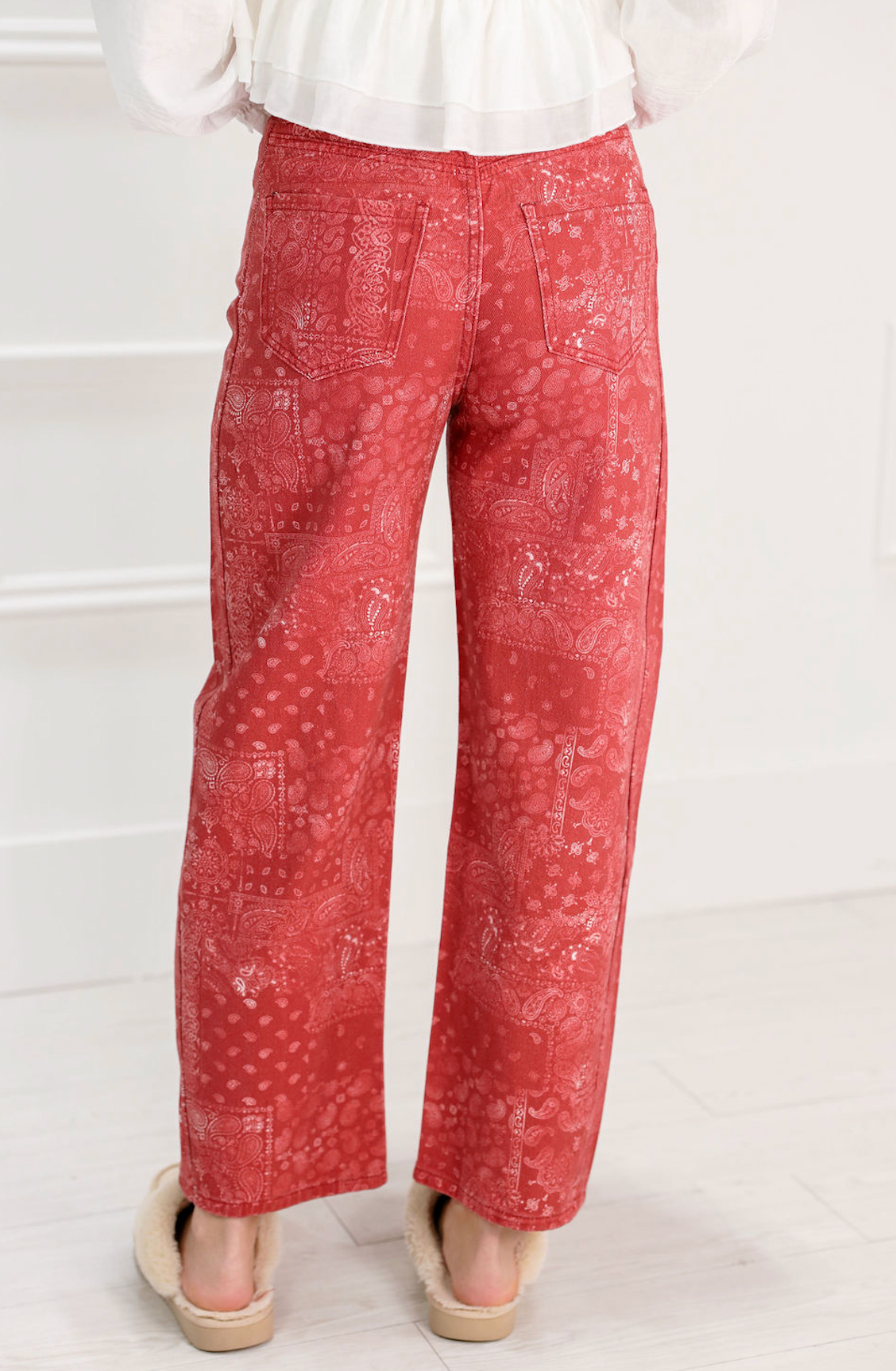 Washed Bandana Print Pants