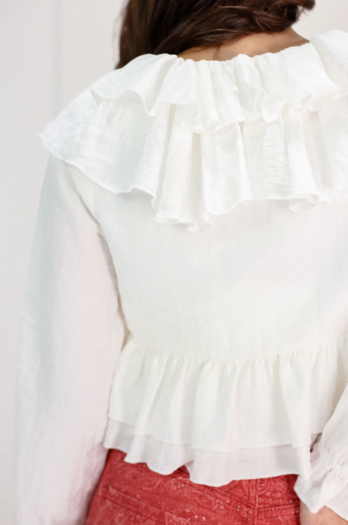 Jasmine White Ruffle Blouse - Clothe Boutique