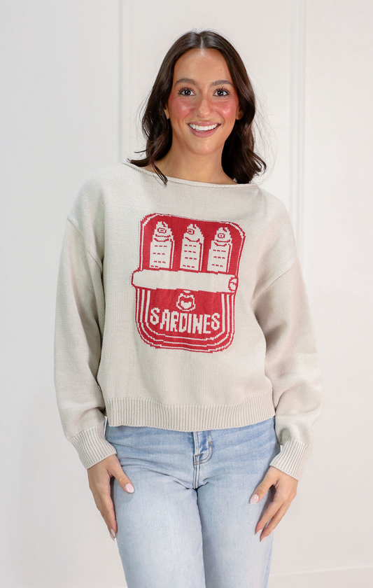 Boat Neck Fish Sweater Top - Clothe Boutique