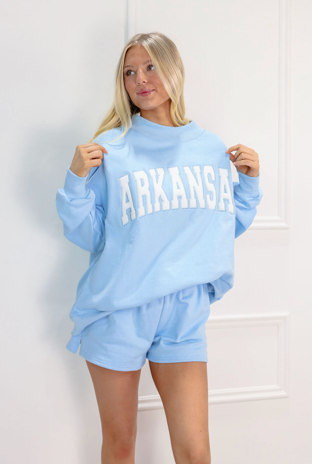 Arkansas Embroidered Sweatshirt Berry Blue - Clothe Boutique