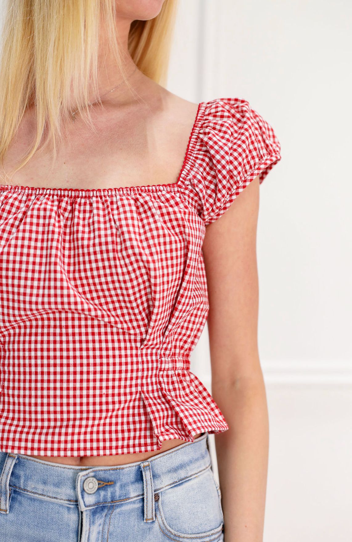 Melody Red Gingham Top - Clothe Boutique