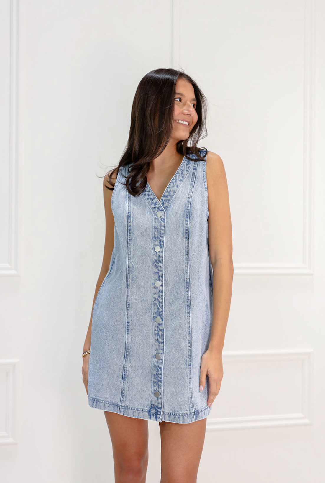 Button Down Denim Dress - Clothe Boutique