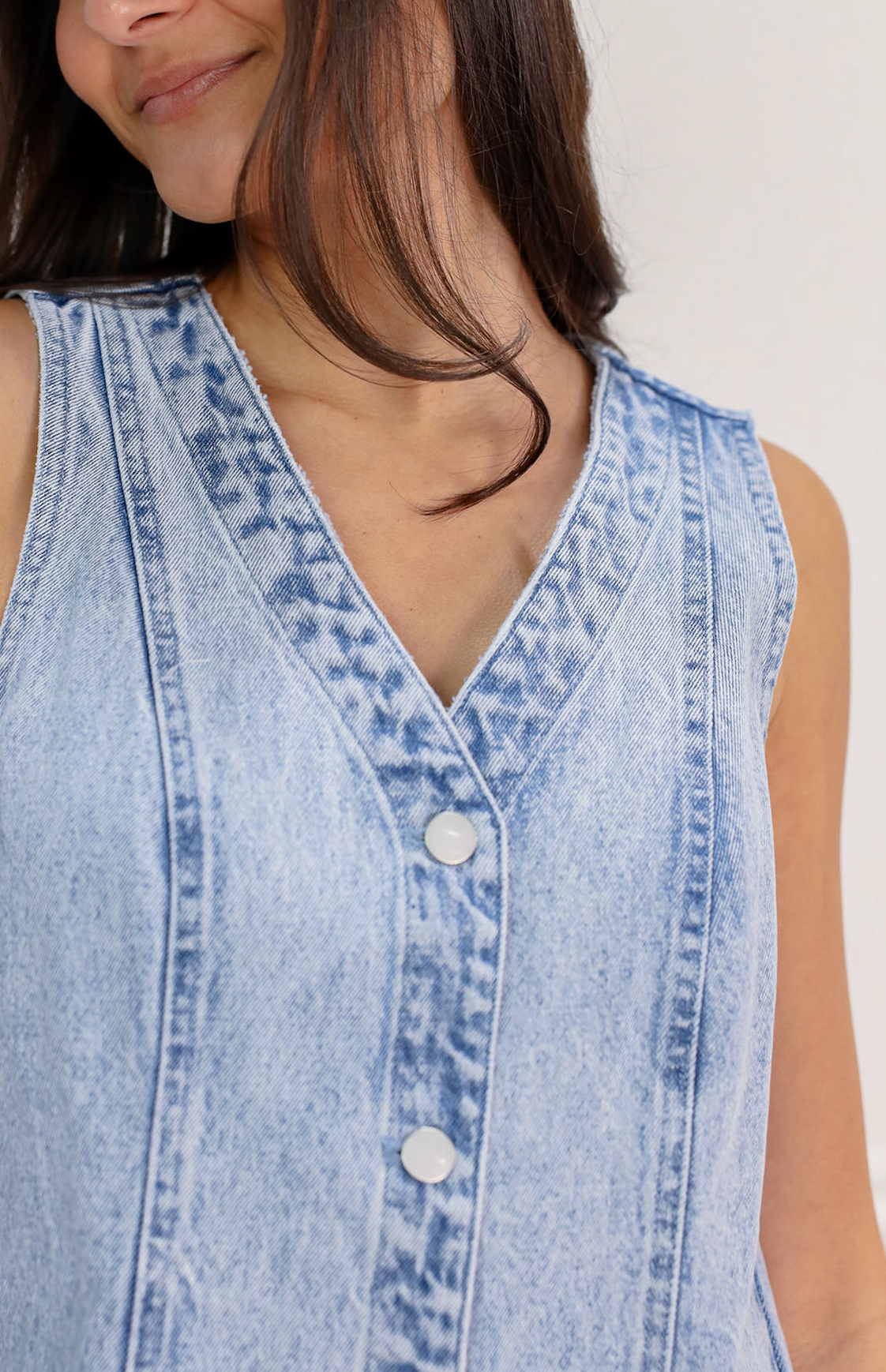 Button Down Denim Dress - Clothe Boutique