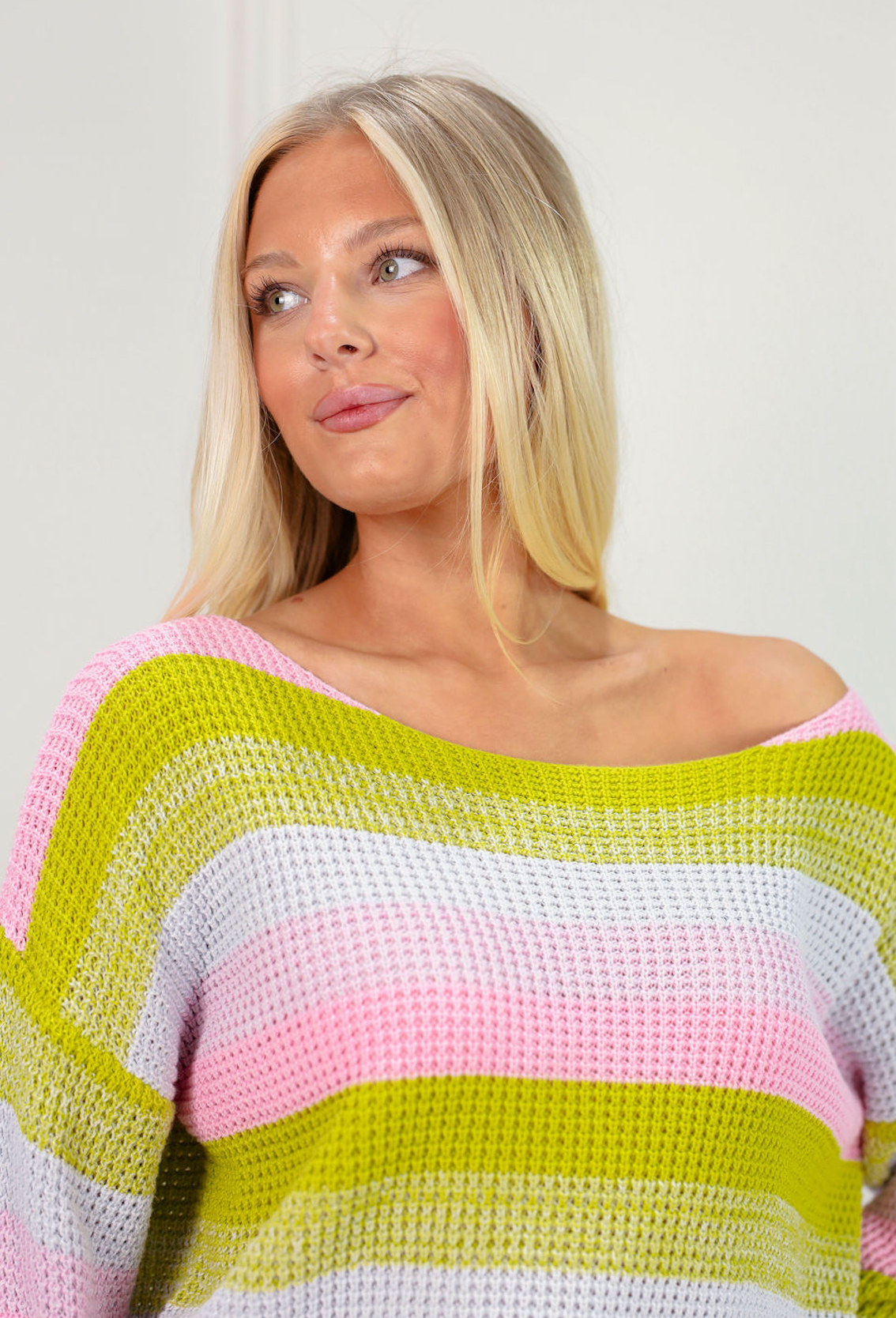 Marie Striped Off-shoulder Sweater - Clothe Boutique