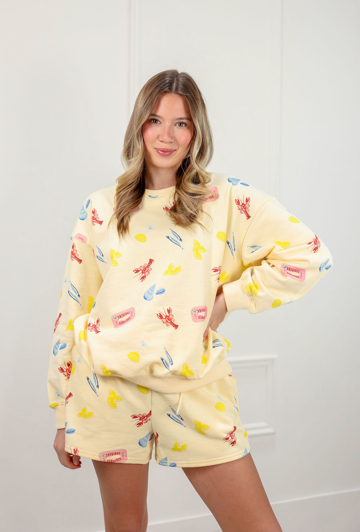 Lobster Print Sweatshirt & Shorts Set of 2 - Clothe Boutique