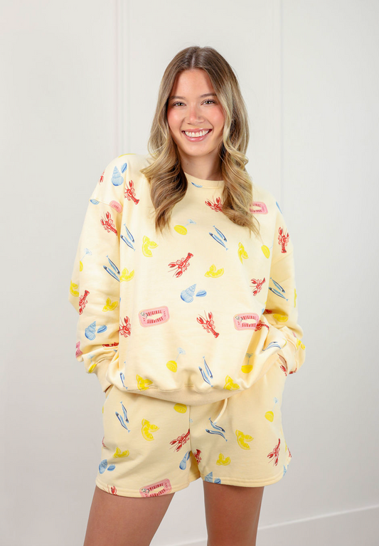 Lobster Print Sweatshirt & Shorts Set of 2 - Clothe Boutique